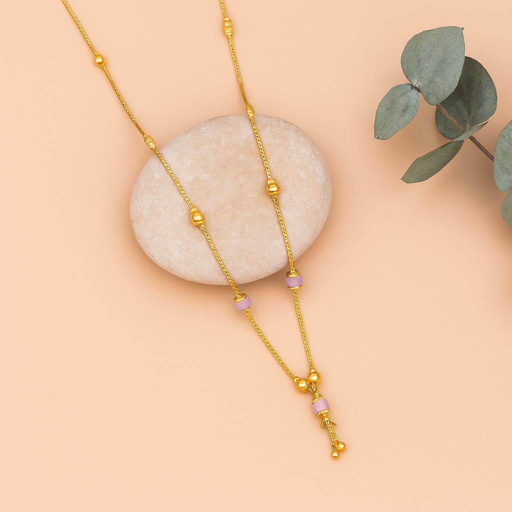 Elegant Pink Bead Mangalsutra