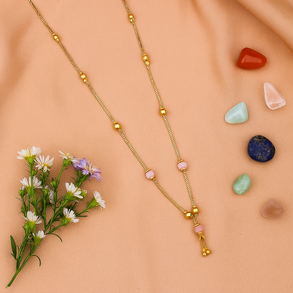 Elegant Pink Bead Mangalsutra
