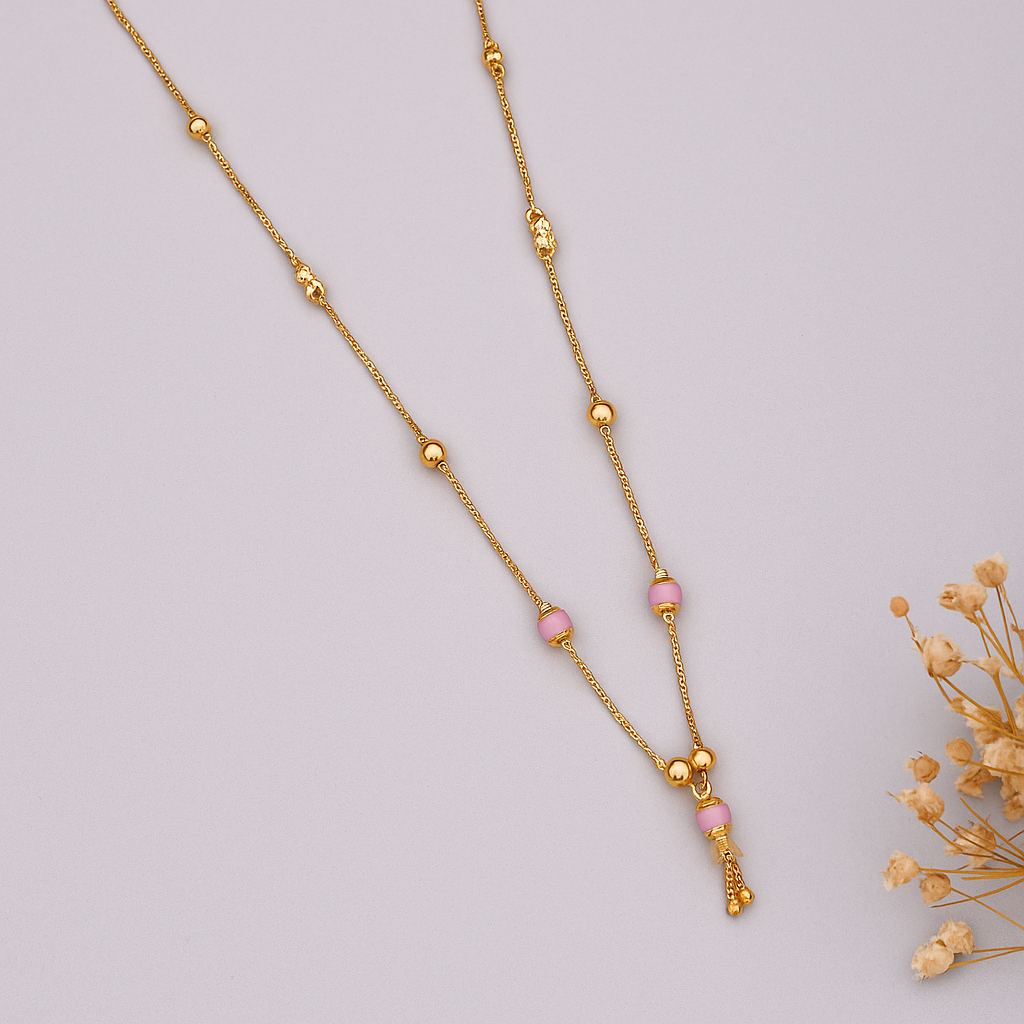 Elegant Pink Bead Mangalsutra