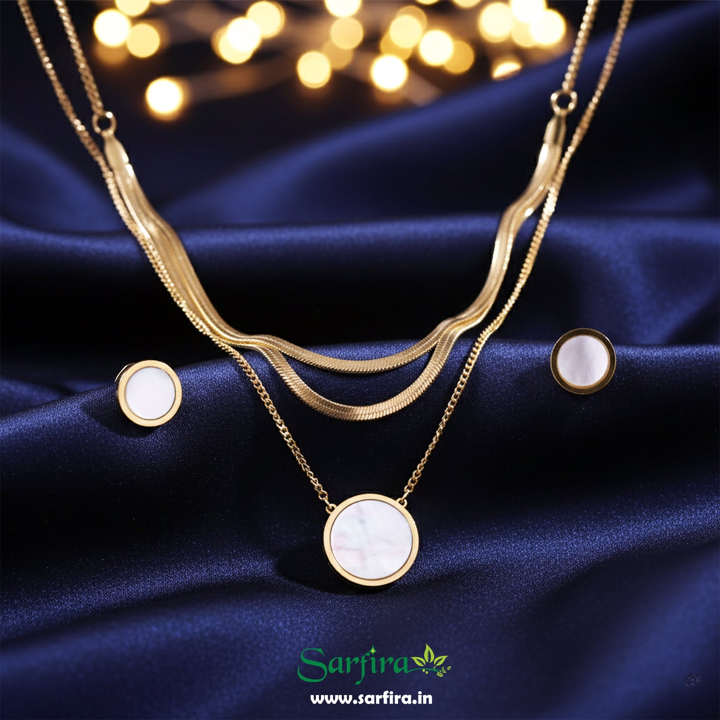 3 Layered Snake Round Necklace Set