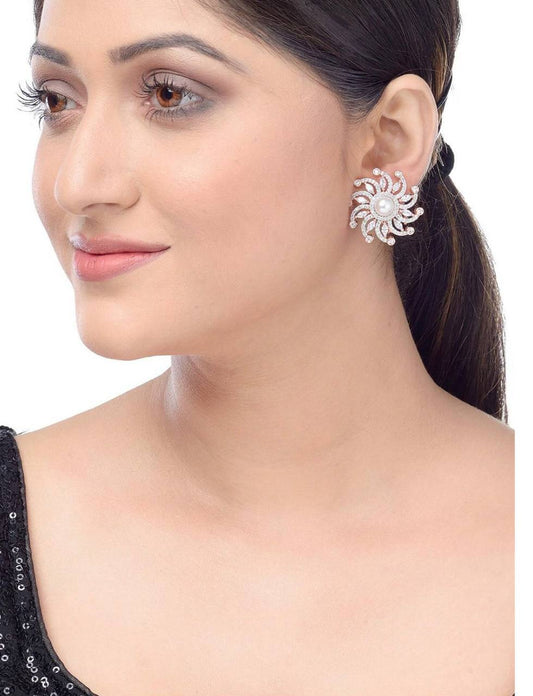 Pearl Blossom Stud Earrings