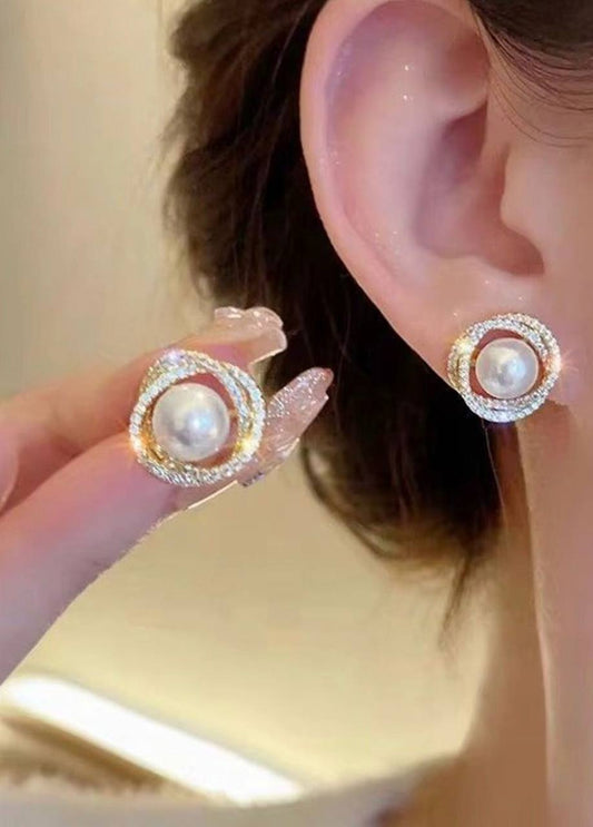 Classic Pearl Halo Stud Earrings