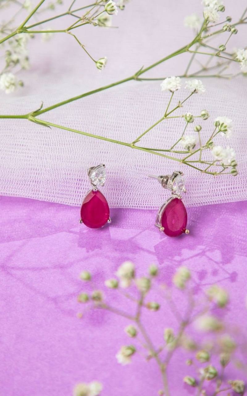 Luxury Red Teardrop Necklace & Earring Set – Bridal & Party Jewelry