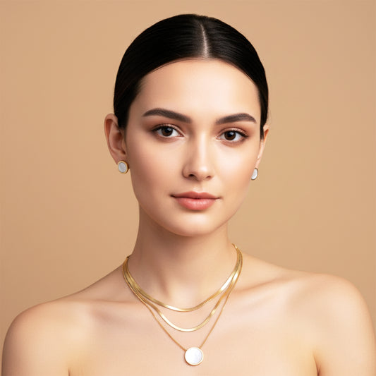 3 Layered Snake Round Necklace Set