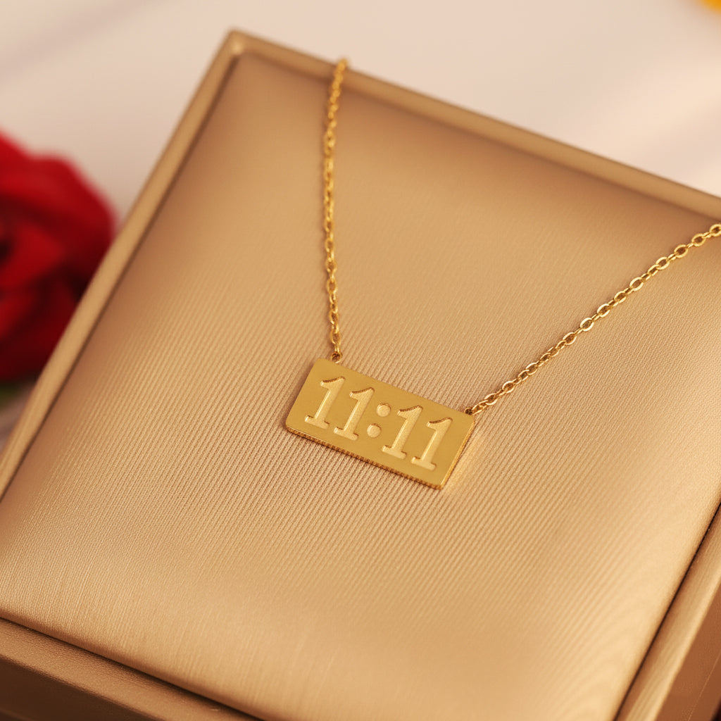 Anti-Tarnish Gold 11:11 Bar Chain Necklace