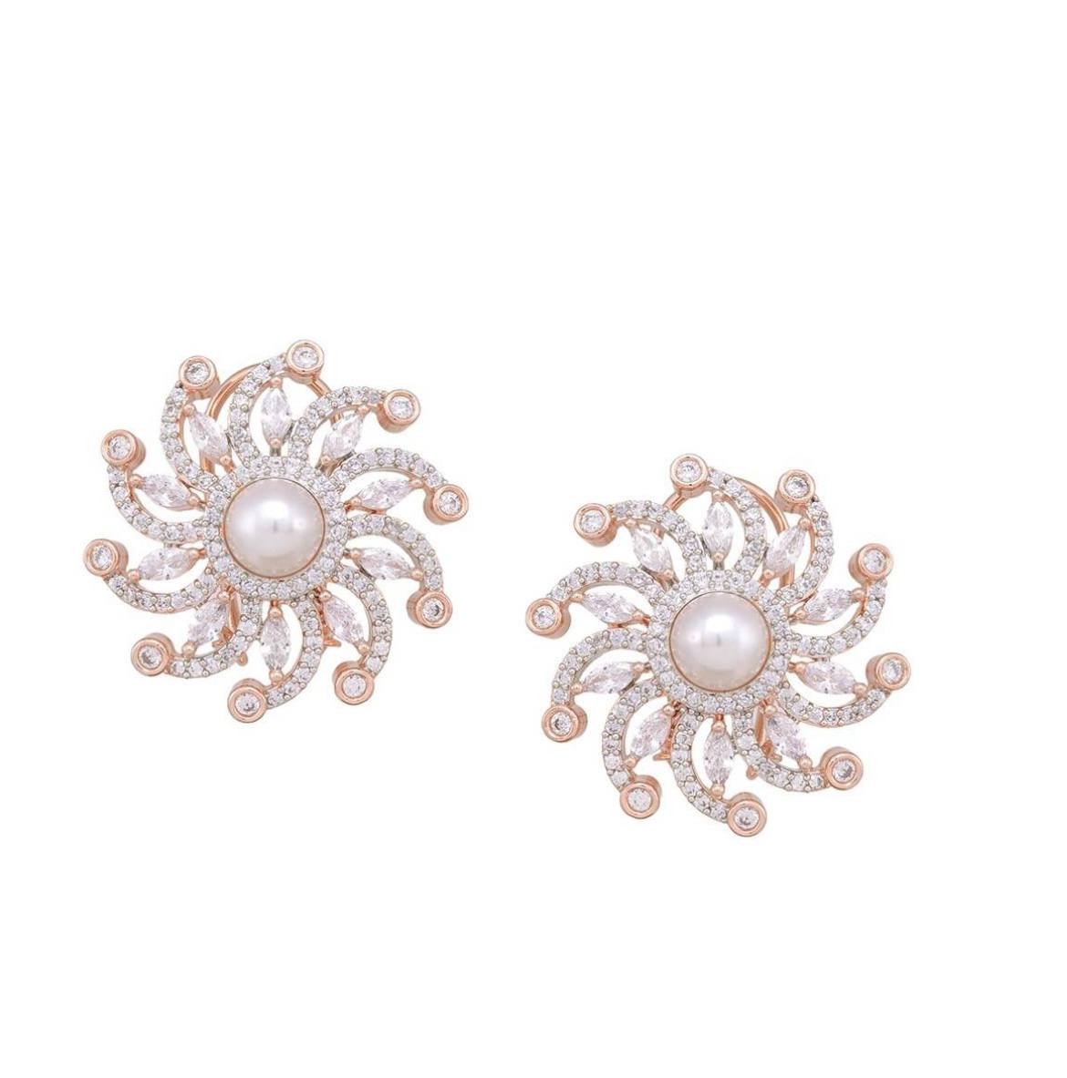 Pearl Blossom Stud Earrings