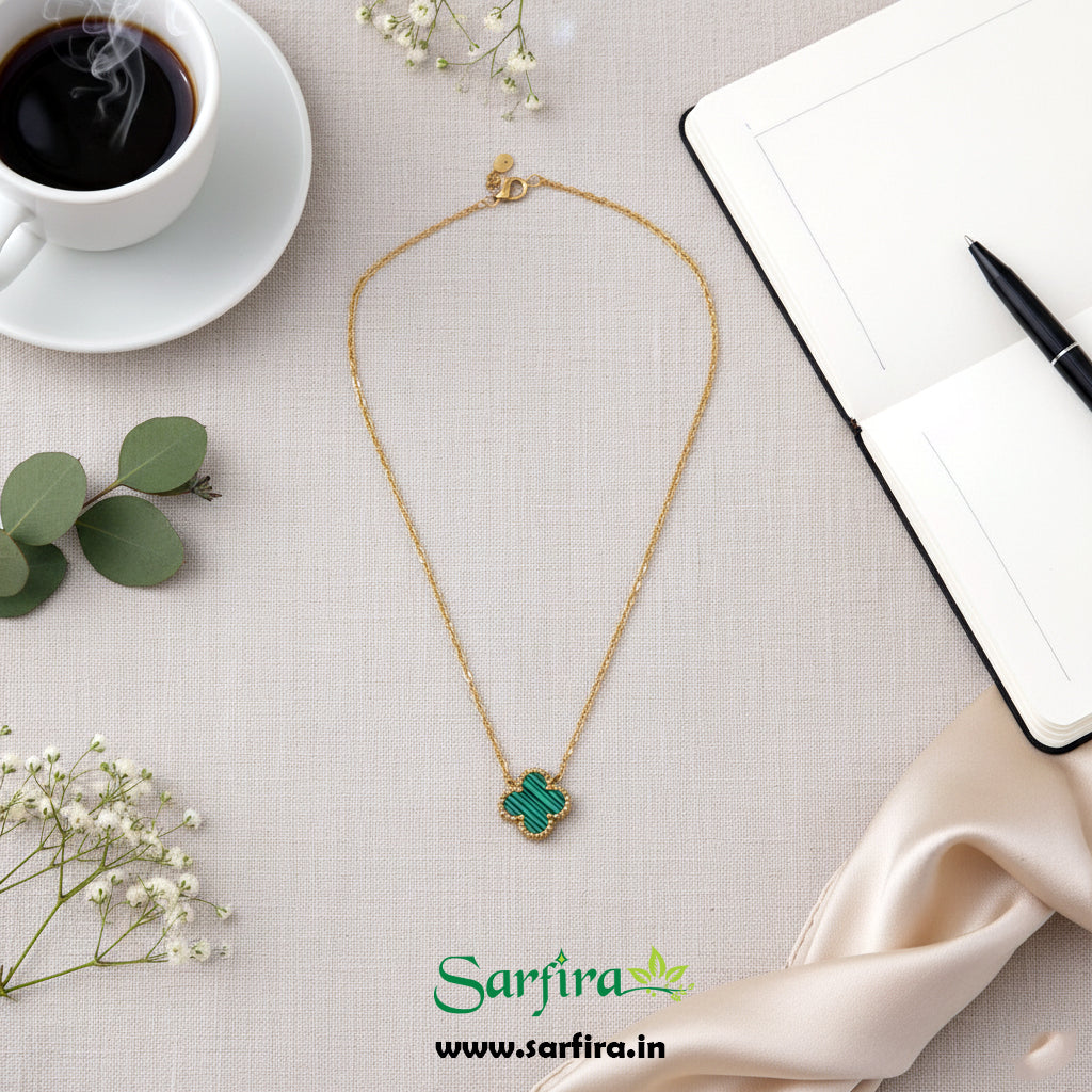 Green Flower Chain Pendant