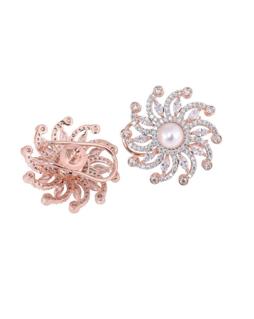 Pearl Blossom Stud Earrings