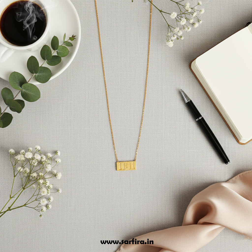 Anti-Tarnish Gold 11:11 Bar Chain Necklace