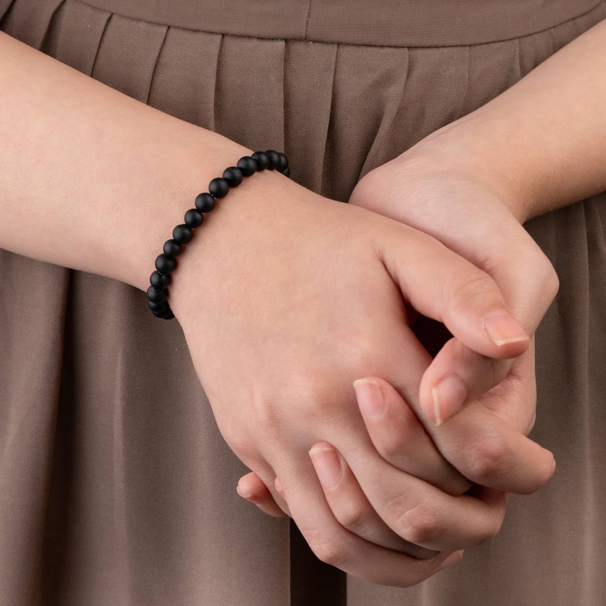 Atarangi Black & White Beaded Couple Bracelet Set – Pack of 2 Matching His & Her Bracelets