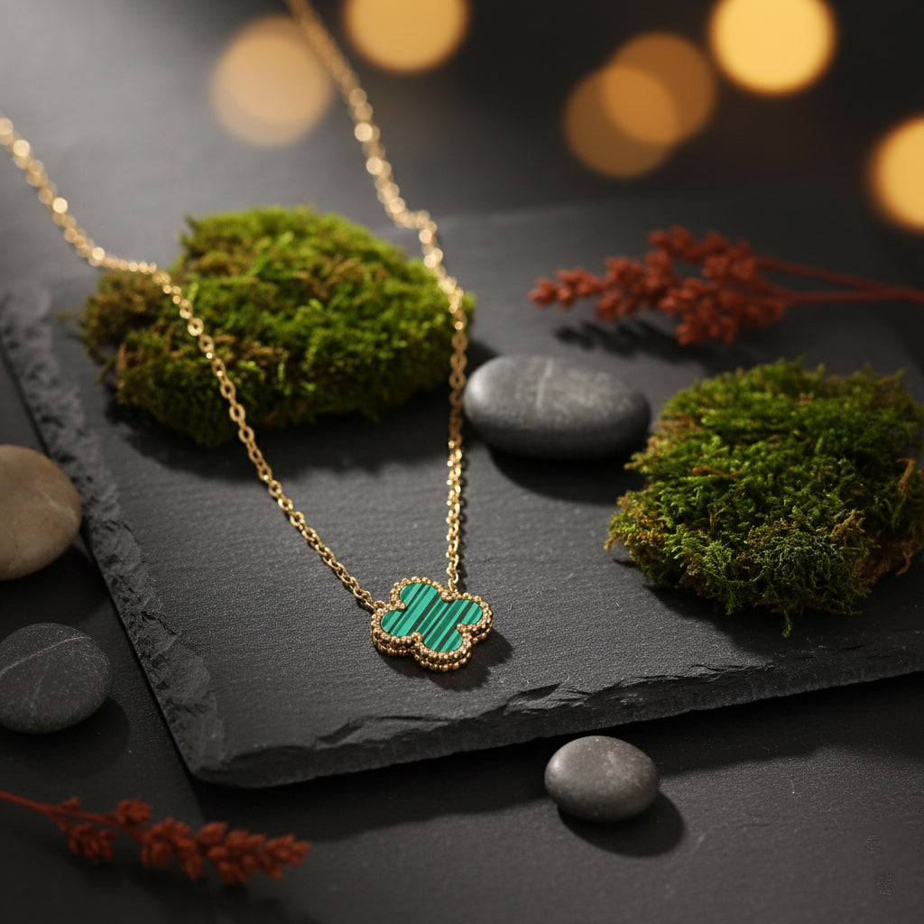 Green Flower Chain Pendant