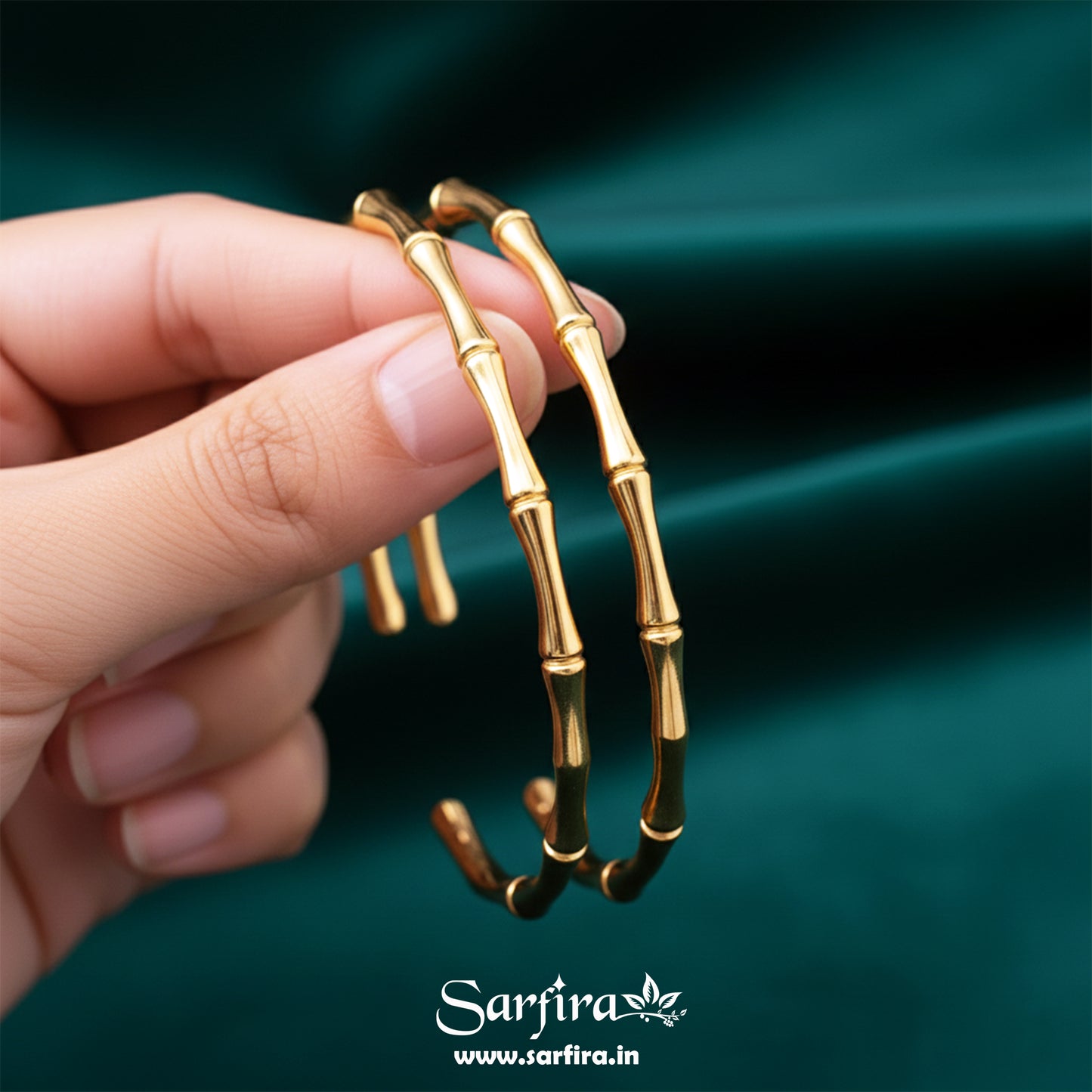 Bamboo Style Open Bangle Kada