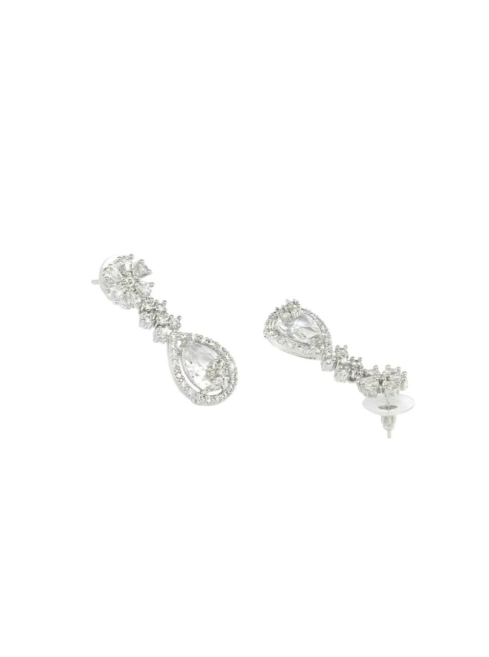 White Crystal Bridal Necklace Set for Women – Wedding & Party Jewelry