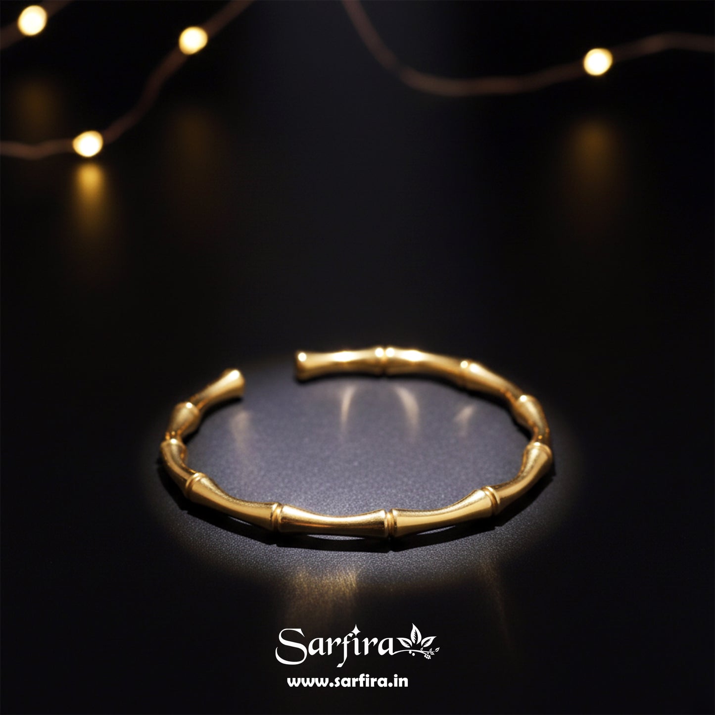 Bamboo Style Open Bangle Kada