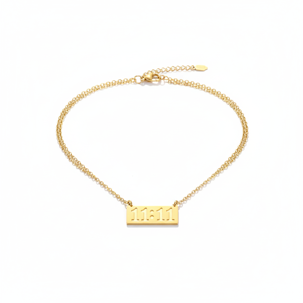 Anti-Tarnish Gold 11:11 Bar Chain Necklace