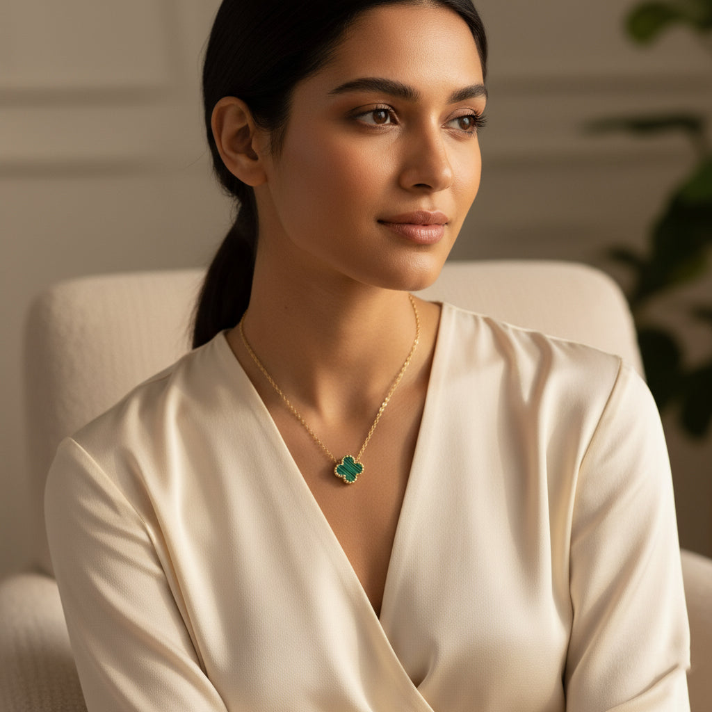 Green Flower Chain Pendant