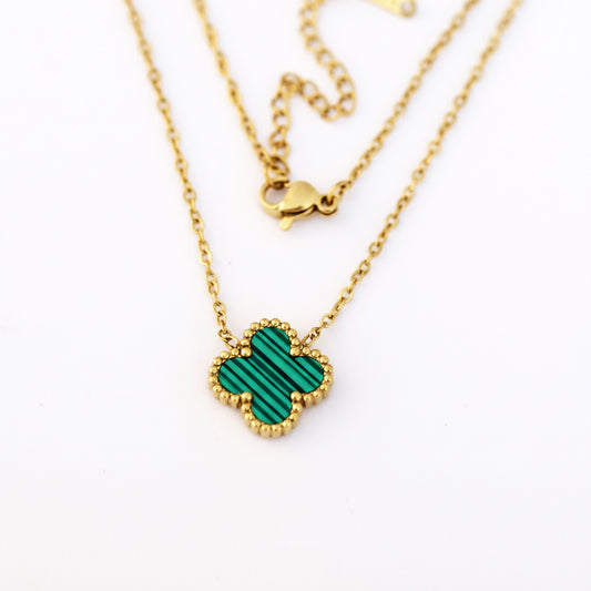 Green Flower Chain Pendant