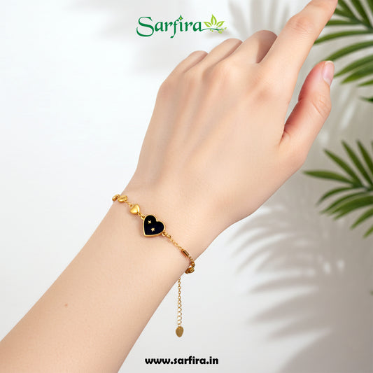 Black & Golden heart Bracelet