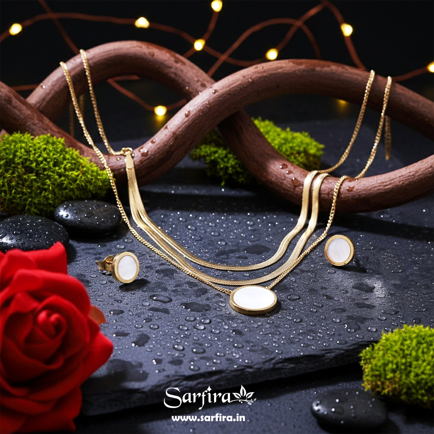 3 Layered Snake Round Necklace Set