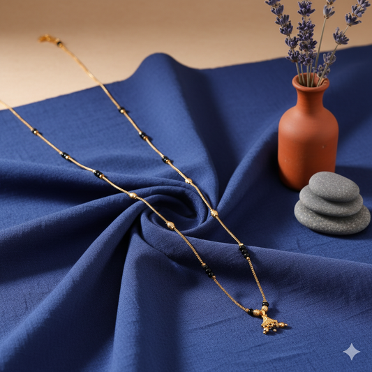 Temple Design Black Bead Mangalsutra