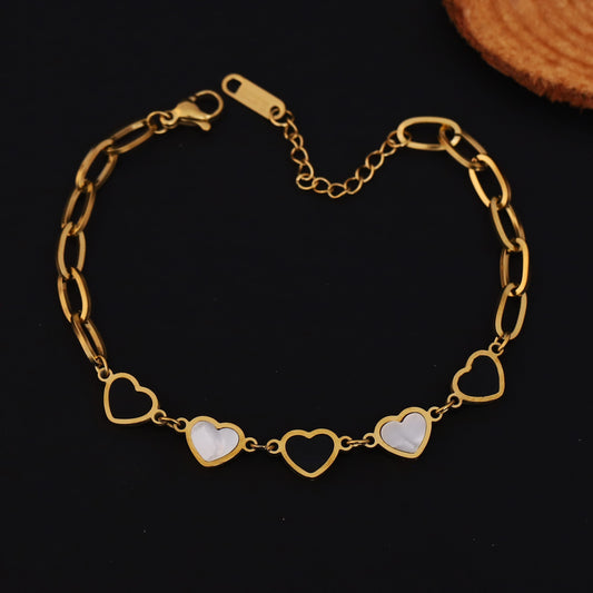 Golden Heart Charm Bracelet