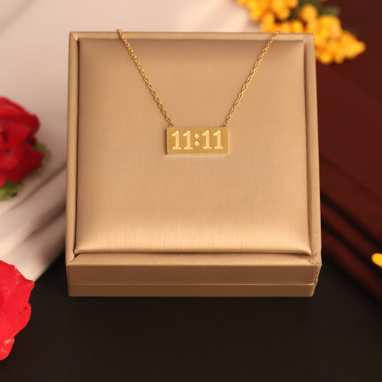 Anti-Tarnish Gold 11:11 Bar Chain Necklace