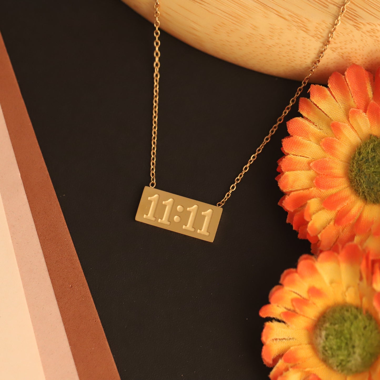 Anti-Tarnish Gold 11:11 Bar Chain Necklace