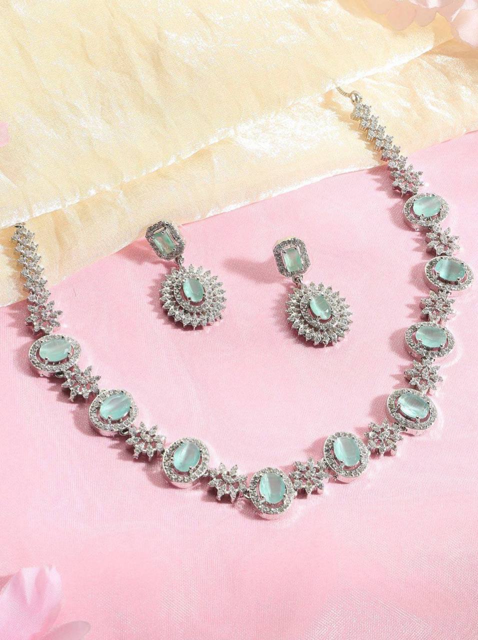 Party Wear Green Necklace Set