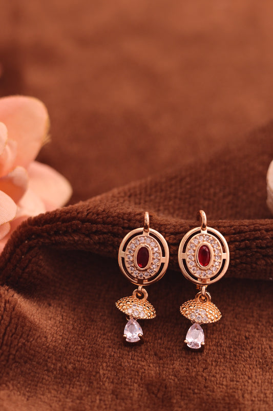 Red Stone Drop Earrings