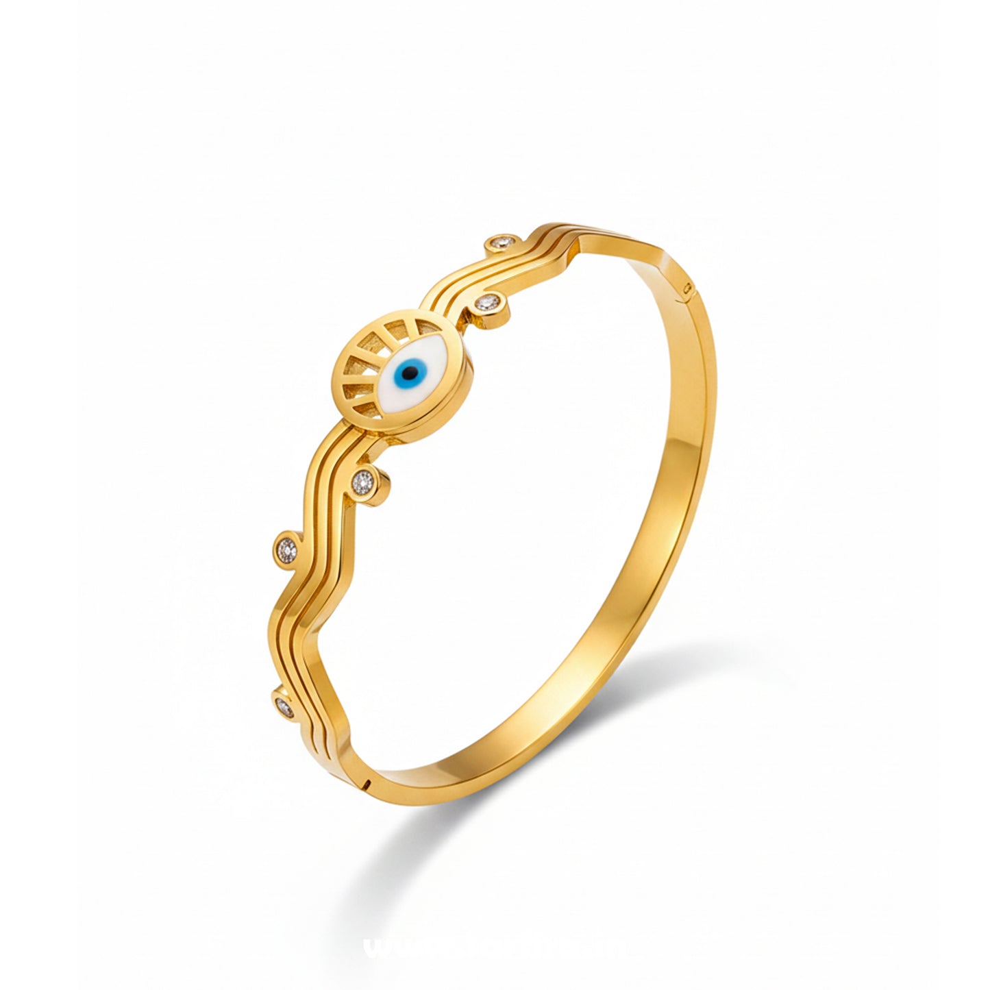 Evil Eye Wavy Kada Bracelet