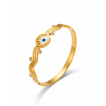 Evil Eye Wavy Kada Bracelet