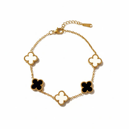 Black & White Flower Station Bracelet