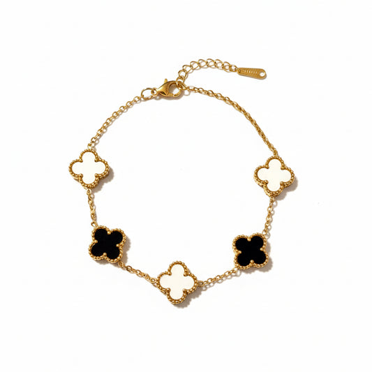 Black & White Flower Station Bracelet