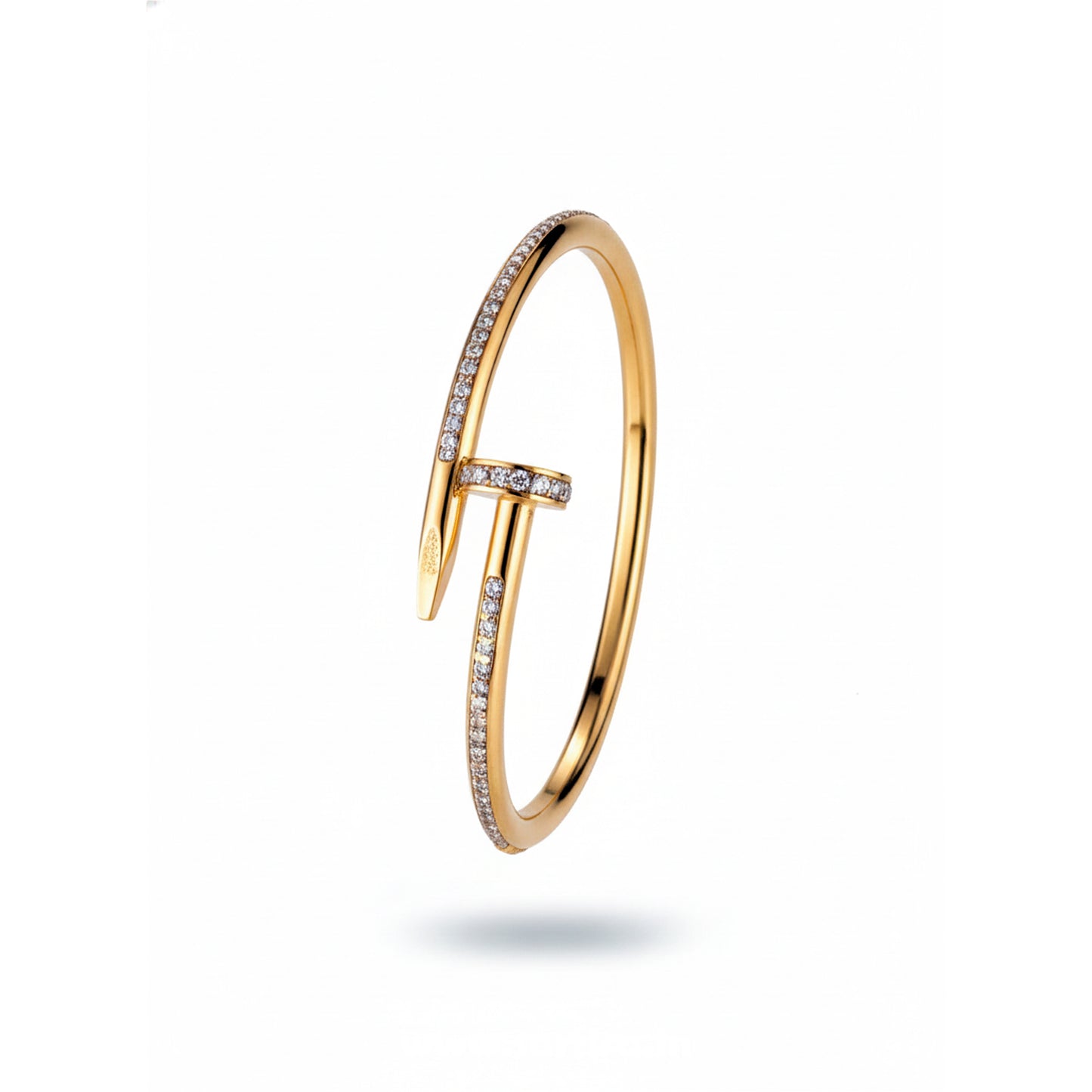 Gold CZ Studded Nail Kada Bracelet