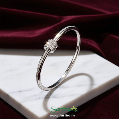Silver Triple-Ring Kada Bracelet