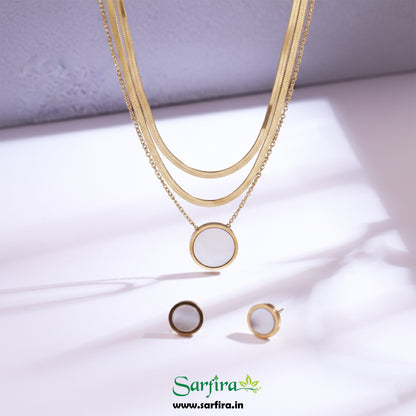3 Layered Snake Round Necklace Set