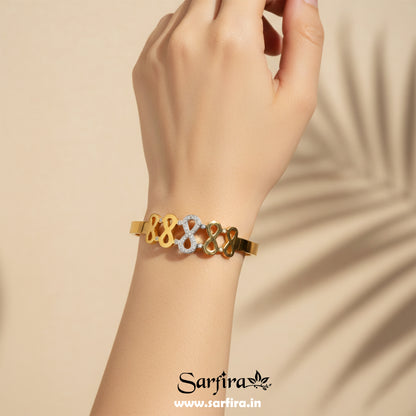 Gold Infinity Motif Kada Bracelet