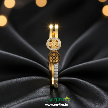 Dual Band Flower Kada Bracelet