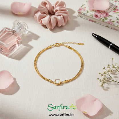 Square MOP Chain Bracelet