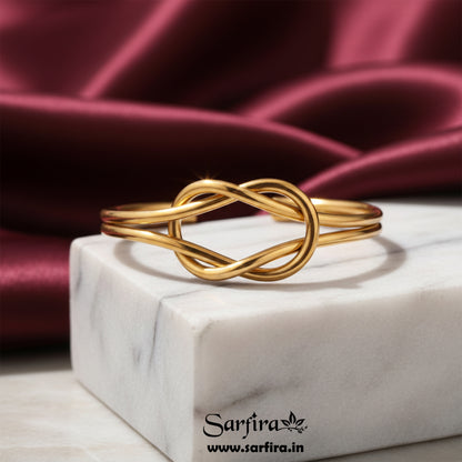 Intertwined Knot Open Cuff Kada