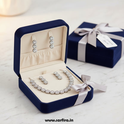 White Round Shape Choker Necklace Set