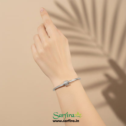 Silver Triple-Ring Kada Bracelet