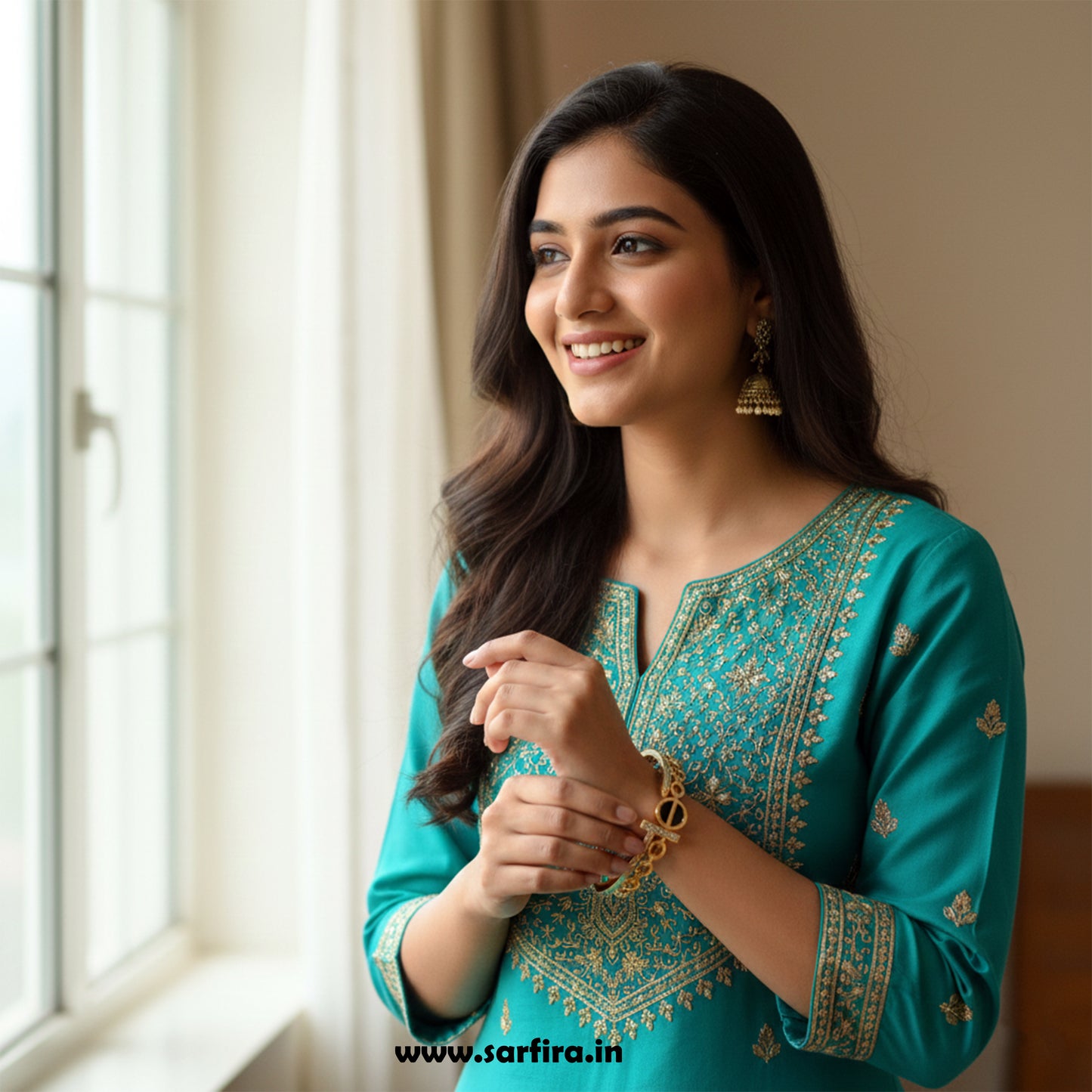 Black Enamel Link Kada Bracelet