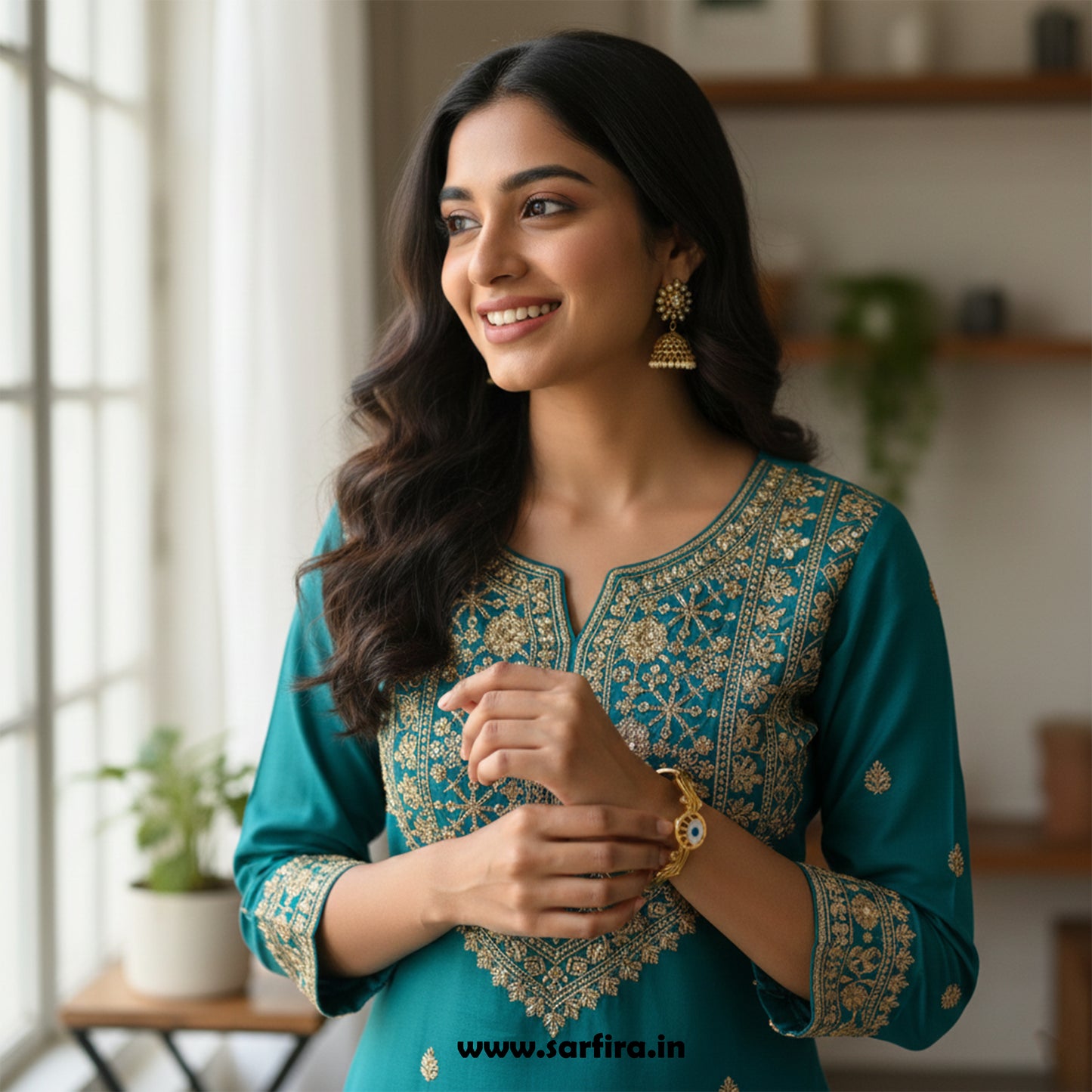 Evil Eye Wavy Kada Bracelet