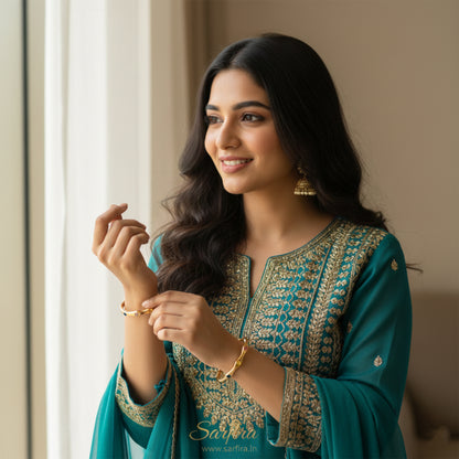 Multi-Color Stone Open Kada Bracelet