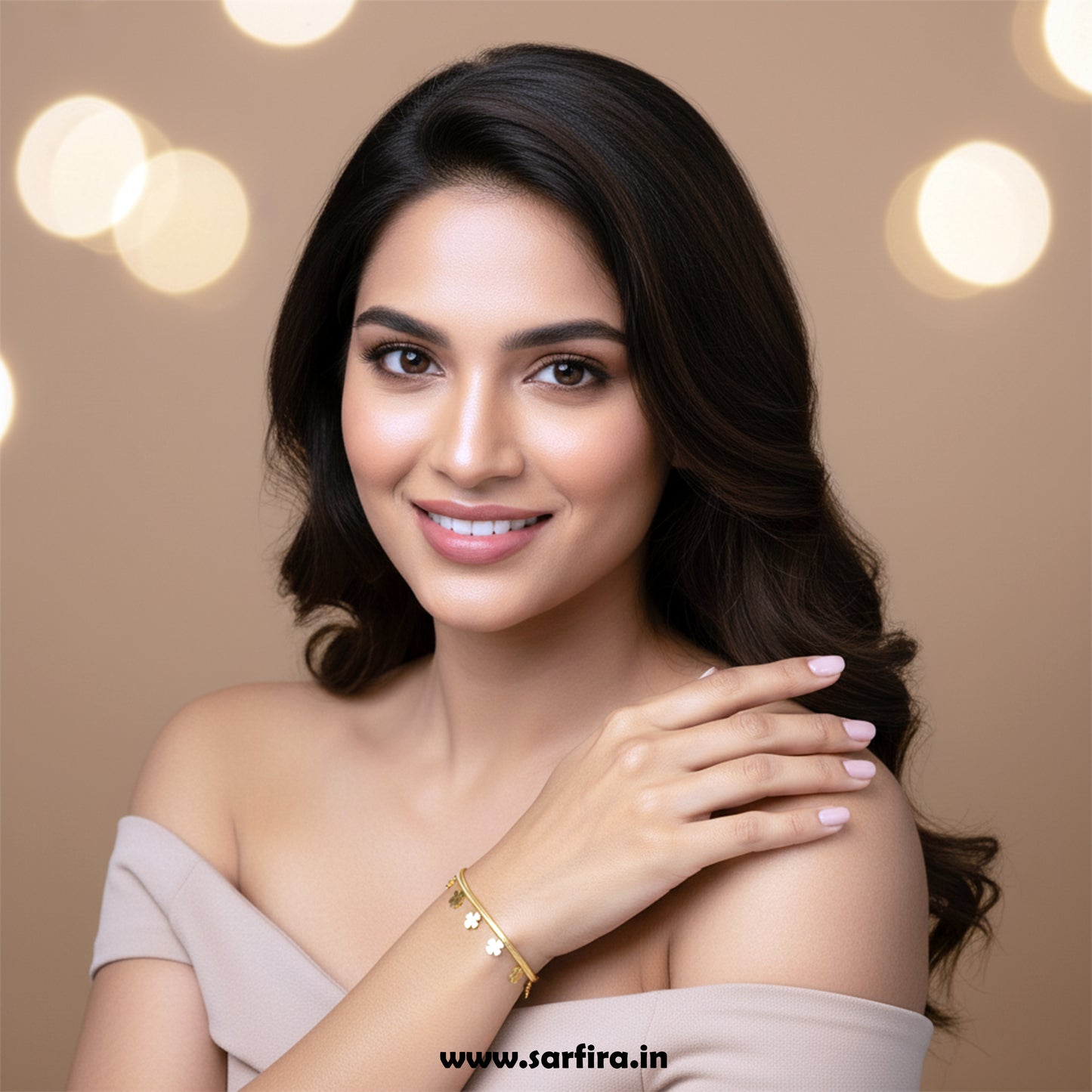 Charm Flower Snake Chain Bracelet