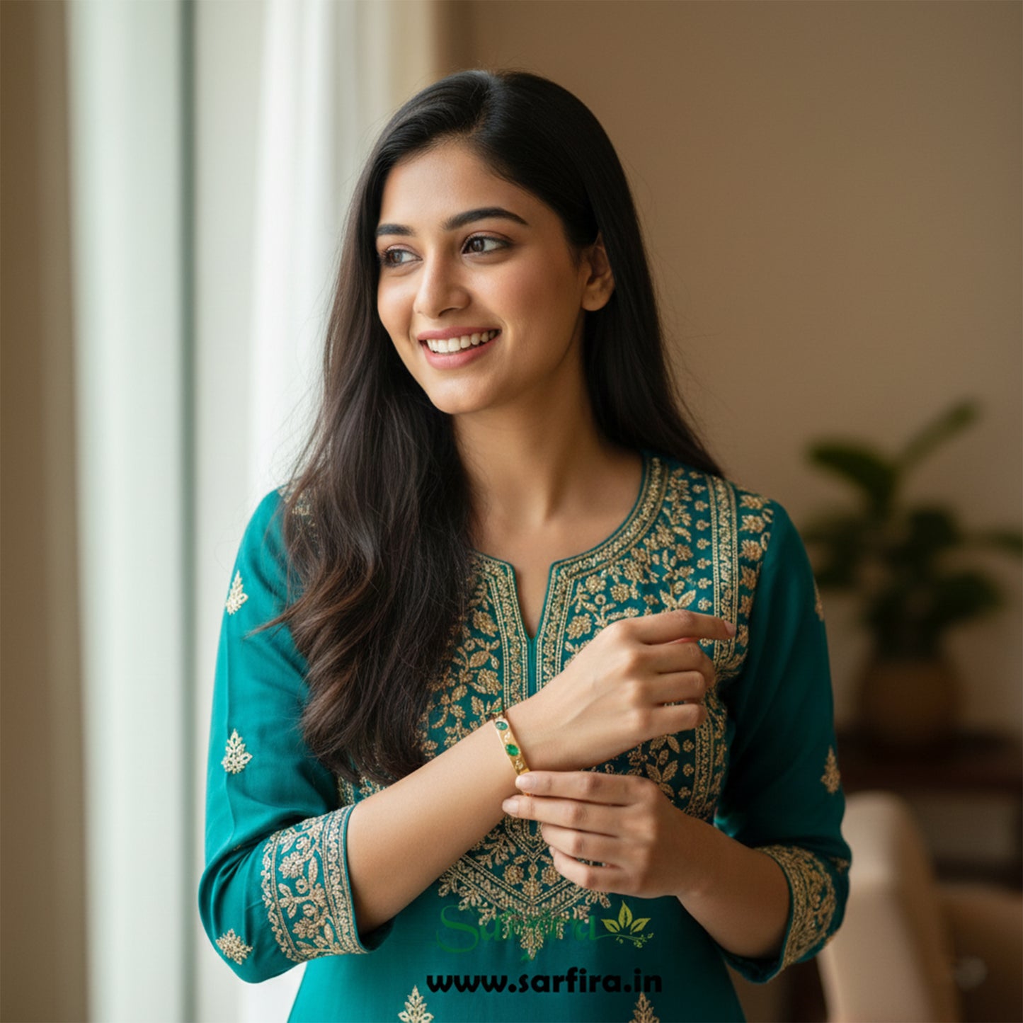 Green Stone Kada Bracelet