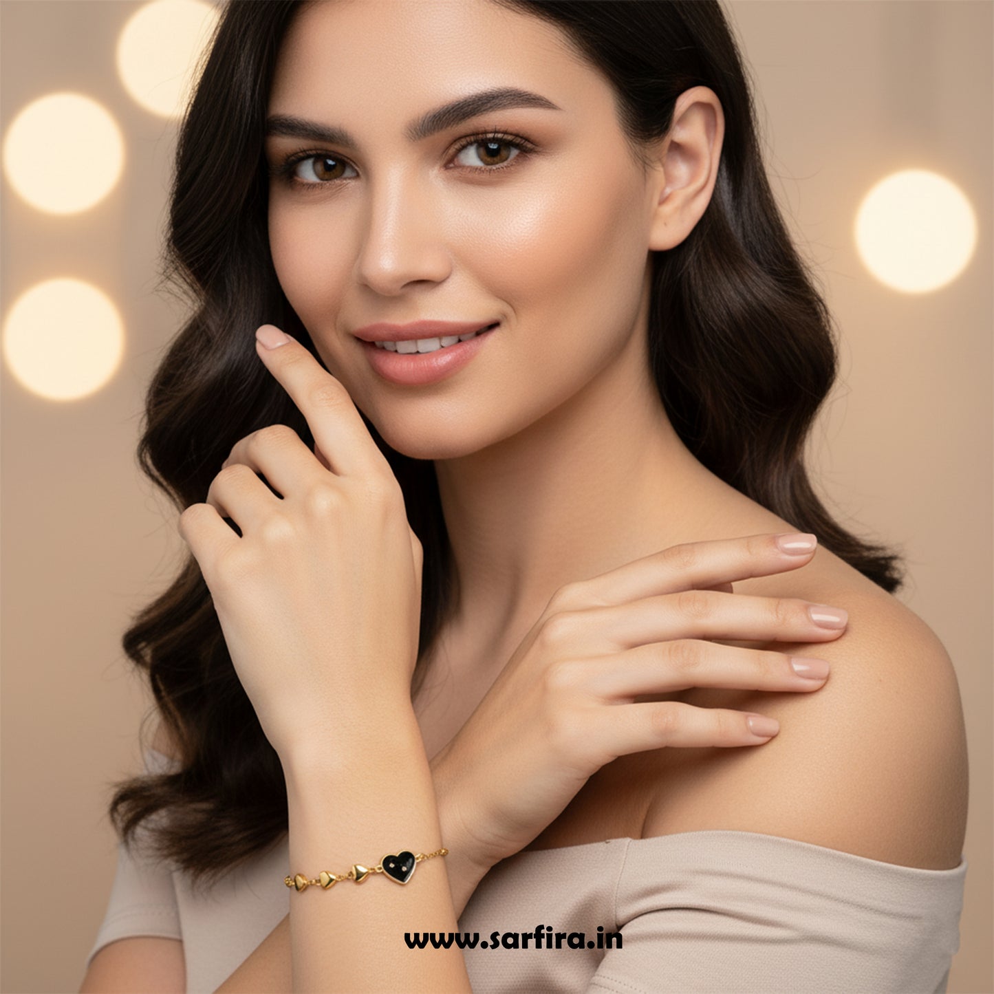 Black & Golden heart Bracelet