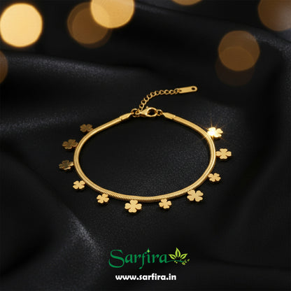 Charm Flower Snake Chain Bracelet