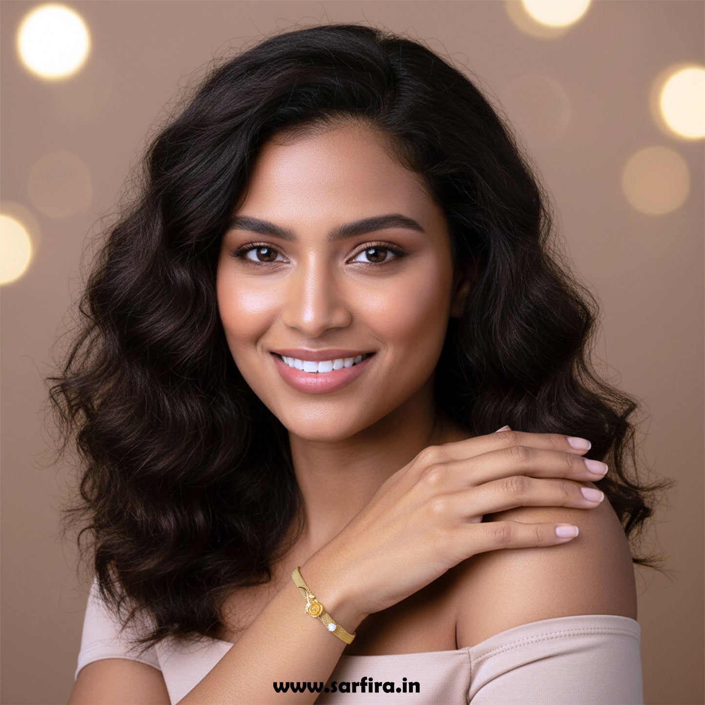 Rose Charm Mesh Bracelet